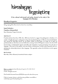 Cover page: Sub-grouping Kho-Bwa based on shared core vocabulary