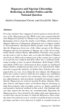 Cover page: Maguzawa and Nigerian Citizenship: Reflecting on Identity Politics and the National Question