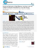 Cover page: Design and Fabrication of High-Efficiency, Low-Power, and Low-Leakage Si-Avalanche Photodiodes for Low-Light Sensing.