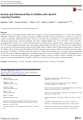 Cover page: Anxiety and Attentional Bias in Children with Specific Learning Disorders