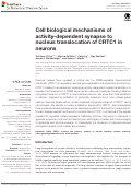 Cover page: Cell biological mechanisms of activity-dependent synapse to nucleus translocation of CRTC1 in neurons