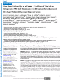 Cover page: One-Year Follow-Up in a Phase 1/2a Clinical Trial of an Allogeneic RPE Cell Bioengineered Implant for Advanced Dry Age-Related Macular Degeneration.