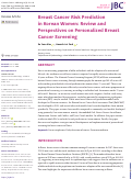 Cover page: Breast Cancer Risk Prediction in Korean Women: Review and Perspectives on Personalized Breast Cancer Screening.