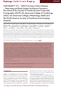 Cover page: CAD-RADS™ 2.0 – 2022 Coronary Artery Disease – Reporting and Data System An Expert Consensus Document of the Society of Cardiovascular Computed Tomography (SCCT), the American College of Cardiology (ACC), the American College of Radiology (ACR) and the North America Society of Cardiovascular Imaging (NASCI)