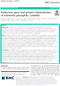 Cover page: Distinctive gene and protein characteristics of extremely piezophilic Colwellia