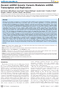 Cover page: Ancient mtDNA Genetic Variants Modulate mtDNA Transcription and Replication