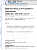 Cover page: Perinatal Depression Among HIV-Infected Women in KwaZulu-Natal South Africa: Prenatal Depression Predicts Lower Rates of Exclusive Breastfeeding