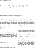 Cover page: Determination of thermal parameters of one-dimensional nanostructures through a thermal transient method