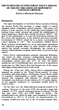 Cover page: The Puerto Rican Industrial Policy Debate of 1940-1947: The Limits of Dependent Colonial Growth