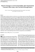 Cover page: Remote Changes in Cortical Excitability after Experimental Traumatic Brain Injury and Functional Reorganization