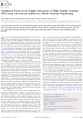 Cover page: Optimized Protocol for Simple Extraction of High-Quality Genomic DNA from Clostridium difficile for Whole-Genome Sequencing