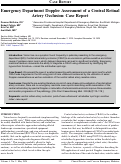 Cover page: Emergency Department Doppler Assessment of a Central Retinal Artery Occlusion: Case Report