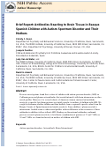 Cover page: Brief Report: Antibodies Reacting to Brain Tissue in Basque Spanish Children with Autism Spectrum Disorder and Their Mothers