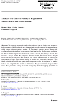 Cover page: Analysis of a General Family of Regularized Navier–Stokes and MHD Models