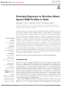 Cover page: Perinatal Exposure to Nicotine Alters Sperm RNA Profiles in Rats