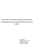 Cover page: Restructuring in the Toyota Keiretsu during the Asian Financial Crash: An Ethnographic Perspective into Neo-liberal Reforms and the Varieties of Capitalism