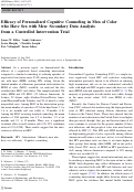 Cover page: Efficacy of Personalized Cognitive Counseling in Men of Color who Have Sex with Men: Secondary Data Analysis from a Controlled Intervention Trial