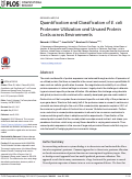 Cover page: Quantification and Classification of E. coli Proteome Utilization and Unused Protein Costs across Environments