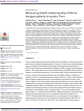 Cover page: Measuring health related quality of life for dengue patients in Iquitos, Peru