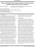 Cover page: Trials and tribulations in implementation of the Emergency Medicine Milestones from the frontlines