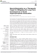 Cover page: Neuroinflammation as a Therapeutic Target for Mitigating the Long-Term Consequences of Acute Organophosphate Intoxication