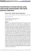 Cover page: Quantification of breast density using dual-energy mammography with liquid phantom calibration