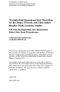 Cover page: Travinfo Field Operational Test: Work Plan For The Target, Network, And Value Added Reseller ( V A R ) Customer Studies