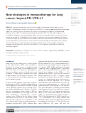 Cover page: New strategies in immunotherapy for lung cancer: beyond PD-1/PD-L1