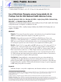 Cover page: Use of Mind–Body Therapies Among Young Adults Aged 18–24 Years: Findings From the 2012 National Health Interview Survey