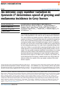 Cover page: An intronic copy number variation in Syntaxin 17 determines speed of greying and melanoma incidence in Grey horses.