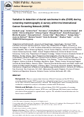 Cover page: Variation in detection of ductal carcinoma in situ during screening mammography: A survey within the International Cancer Screening Network