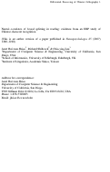 Cover page: Neural correlates of foveal splitting in reading: Evidence from an ERP study of Chinese character recognition