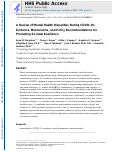 Cover page: A review of mental health disparities during COVID-19: Evidence, mechanisms, and policy recommendations for promoting societal resilience.