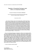 Cover page: Regulation of occupational carcinogens under OSHA's Air Contaminants Standard