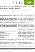 Cover page: High allelic diversity in Arabidopsis NLRs is associated with distinct genomic features.