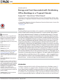 Cover page: Energy and Cost Associated with Ventilating Office Buildings in a Tropical Climate