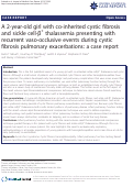 Cover page: A 2-year-old girl with co-inherited cystic fibrosis and sickle cell-β+ thalassemia presenting with recurrent vaso-occlusive events during cystic fibrosis pulmonary exacerbations: a case report