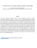 Cover page: A feasibility study of time of flight cone beam computed tomography imaging.