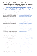 Cover page: Evaluating Meaningful Engagement Under Environmental Justice Mandates: A Case Study of California’s SB1000 Implementation in Santa Ana