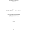 Cover page: Essays on Agriculture, Misallocation, and Economic Development