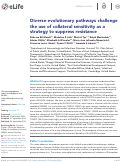 Cover page: Diverse evolutionary pathways challenge the use of collateral sensitivity as a strategy to suppress resistance.