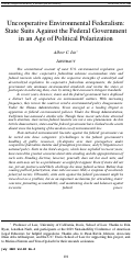 Cover page: Uncooperative Environmental Federalism: State Suits Against the Federal Government in an Age of Political Polarization