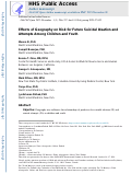 Cover page: Effects of Geography on Risk for Future Suicidal Ideation and Attempts Among Children and Youth.