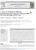 Cover page: A Survey on Methods for Predicting Polyadenylation Sites from DNA Sequences, Bulk RNA-seq, and Single-cell RNA-seq.