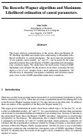 Cover page: The Rescorla-Wagner Algorithm and Maximum Likelihood Estimation of Causal Parameters