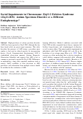 Cover page: Social impairments in chromosome 22q11.2 deletion syndrome (22q11.2DS): autism spectrum disorder or a different endophenotype?