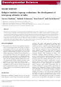 Cover page: Religion insulates ingroup evaluations: the development of intergroup attitudes in India