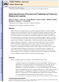 Cover page: Improving Outcome of Psychosocial Treatments by Enhancing Memory and Learning