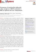 Cover page: Proteomes of Lactobacillus delbrueckii subsp. bulgaricus LBB.B5 Incubated in Milk at Optimal and Low Temperatures