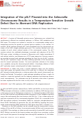 Cover page: Integration of the pSLT Plasmid into the Salmonella Chromosome Results in a Temperature-Sensitive Growth Defect Due to Aberrant DNA Replication.